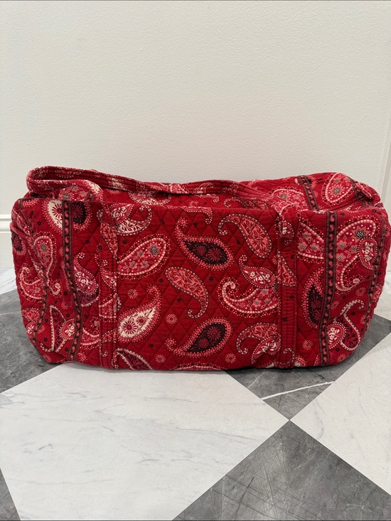 Vera Bradley Handbags - Vera Bradley Red Quilted Paisley Travel Duffle